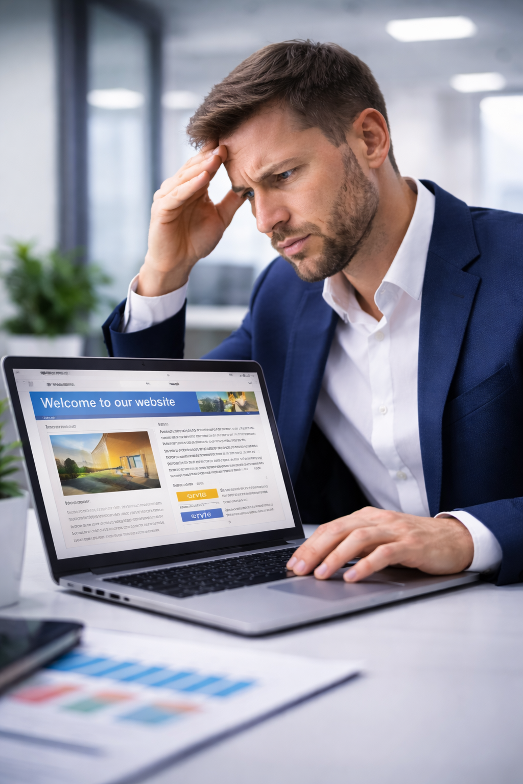 empresario frente a web